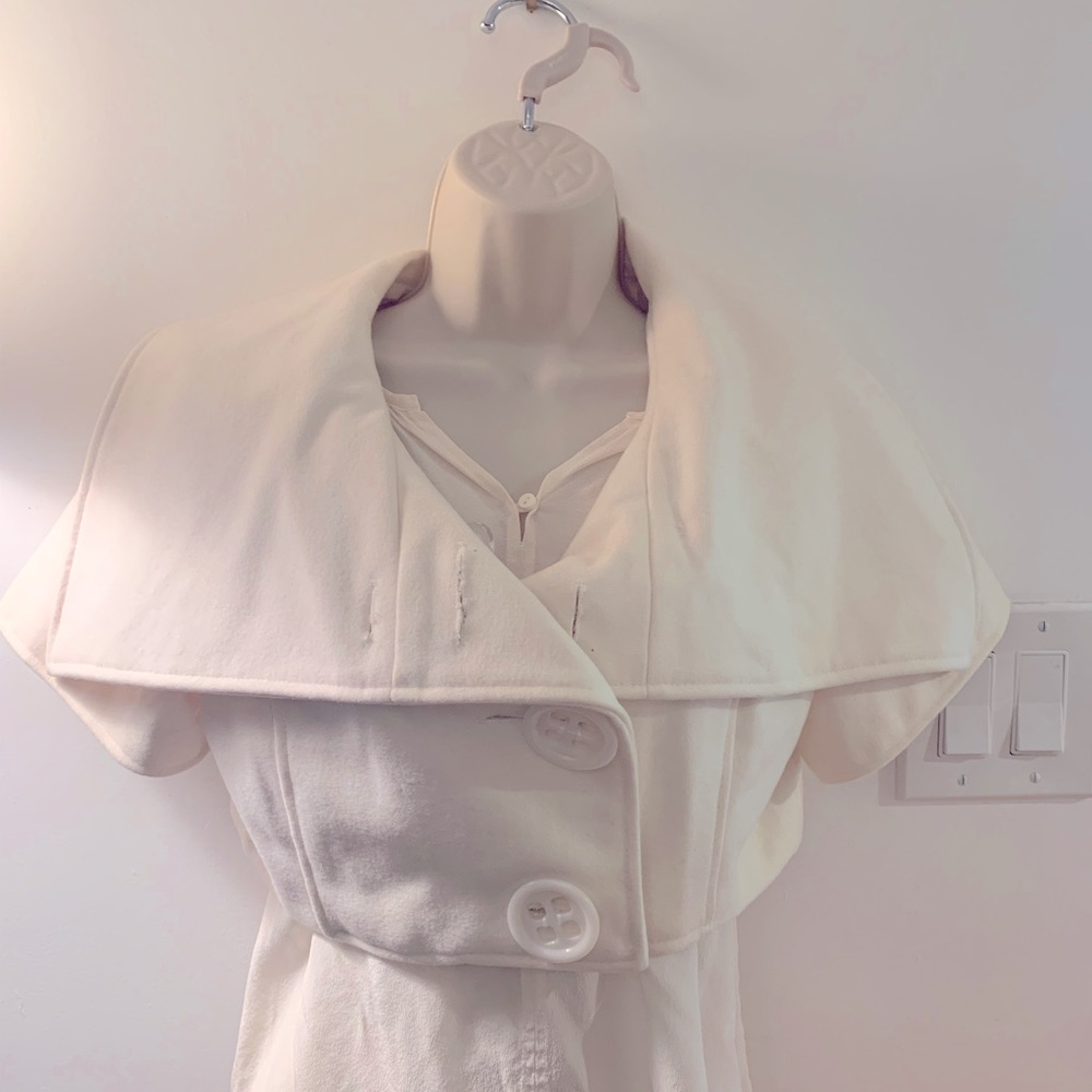 Jackie O like cropped winter white wool jacket by Last Kiss